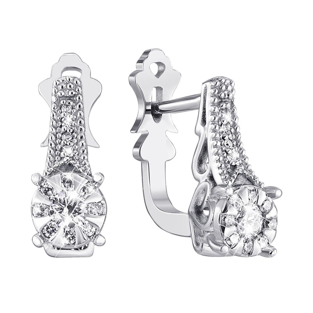 

Серьги из белого золота с бриллиантами 000140466