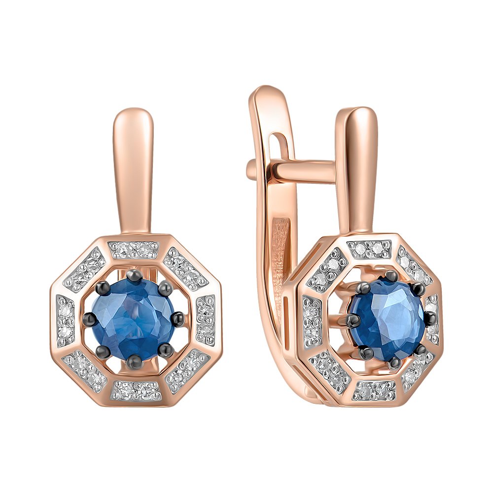 

Серьги из красного золота с сапфирами и бриллиантами 000150466