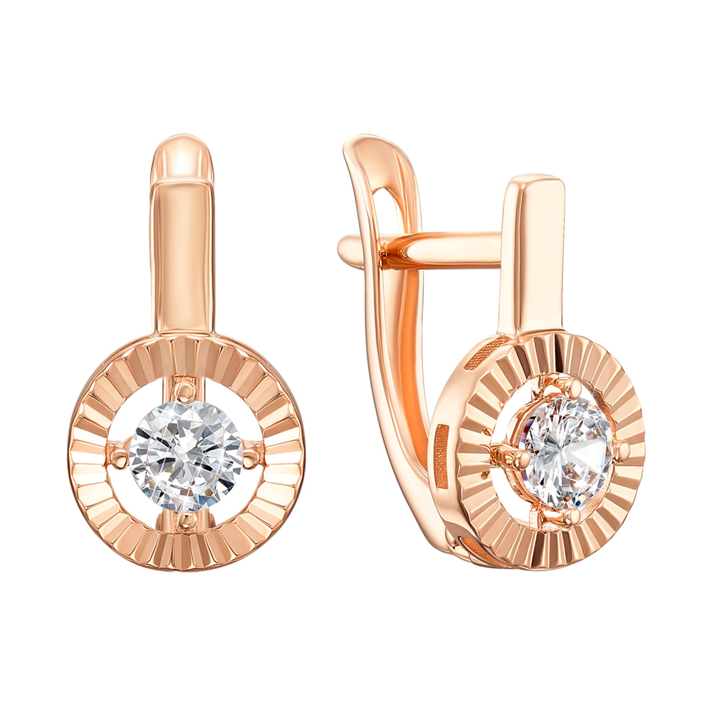 

Серьги из красного золота с фианитами 000146893