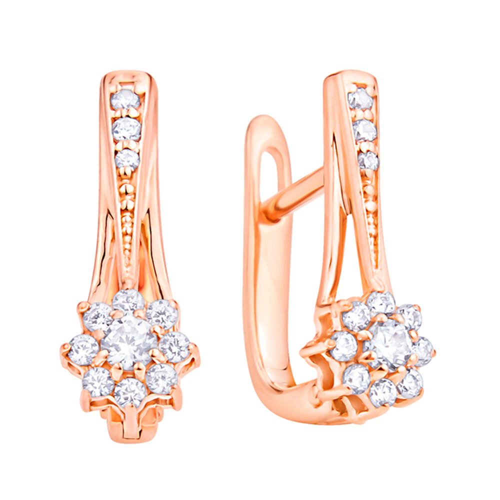 

Серьги из красного золота с фианитами 000132169