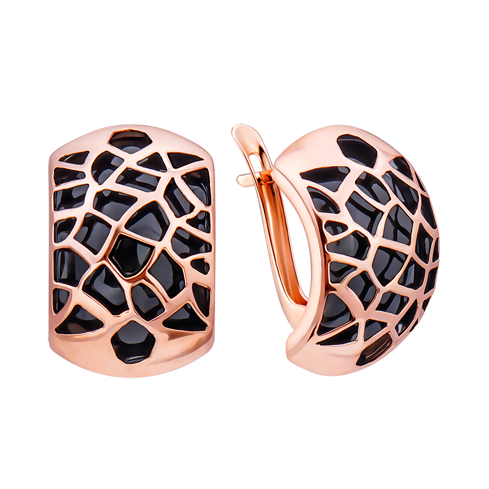 

Серьги из красного золота с эмалью 000122954