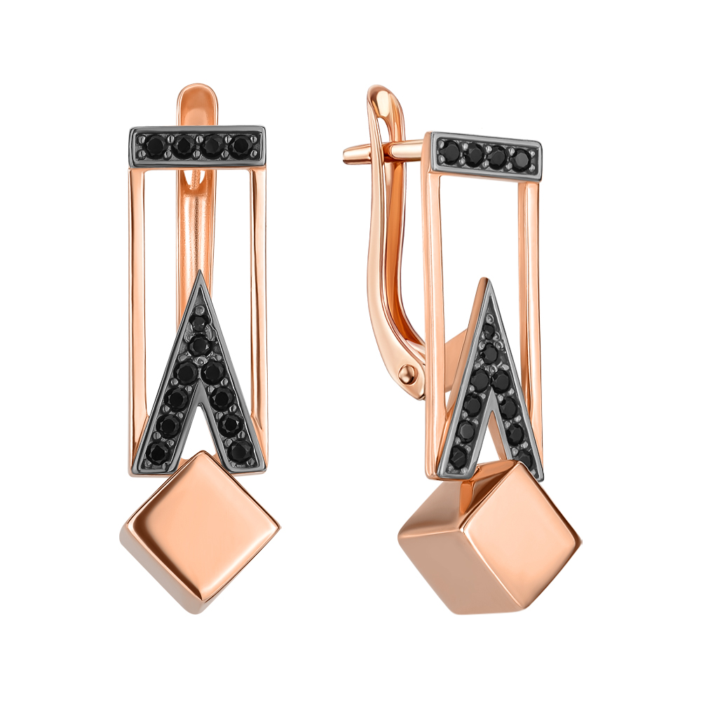 

Серьги из красного золота с фианитами 000141672