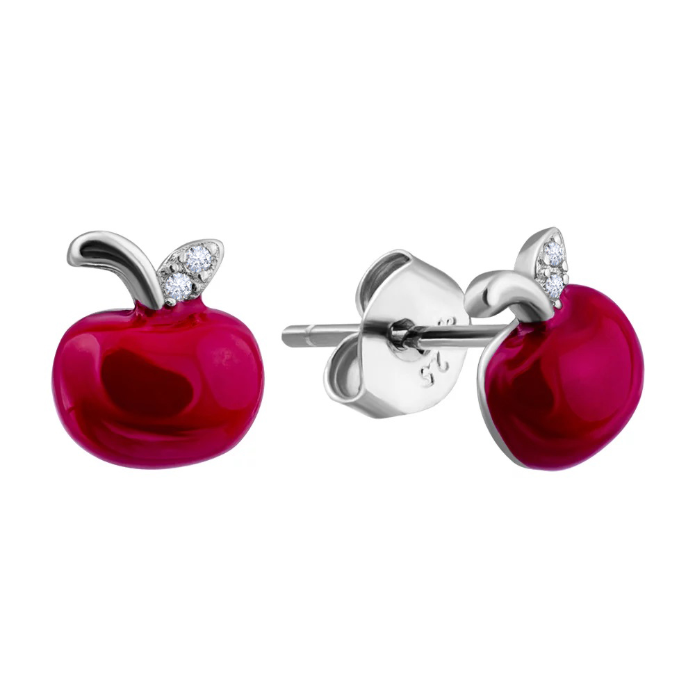 

Серебряные серьги с эмалью и фианитами 000132449