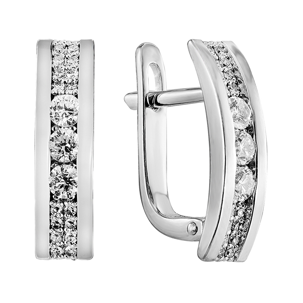 

Серьги из белого золота с бриллиантами 000140429