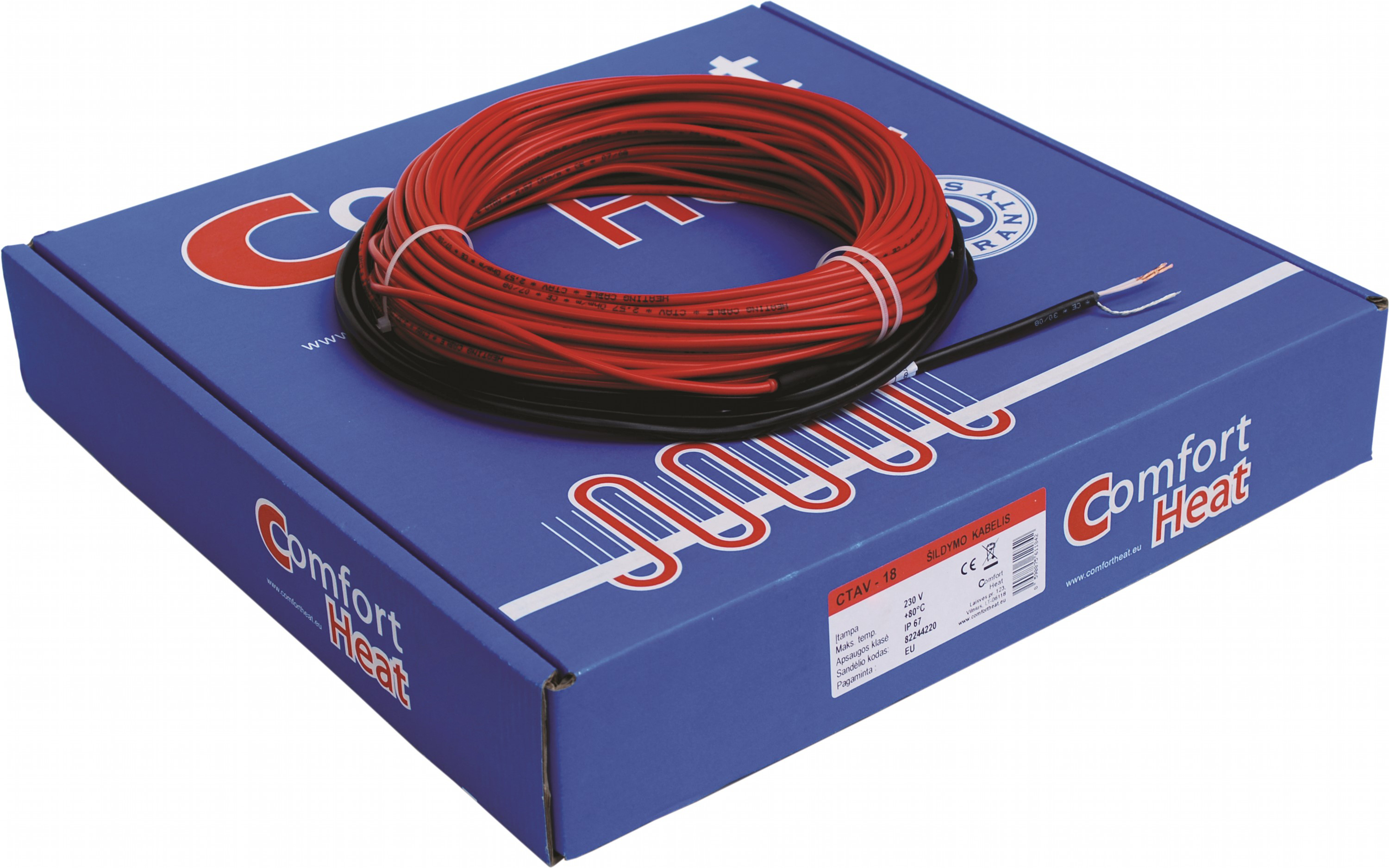 

Теплый пол Comfort Heat CTAV-18 двухжильный нагревательный кабель 830 Вт 46 м (82244225)