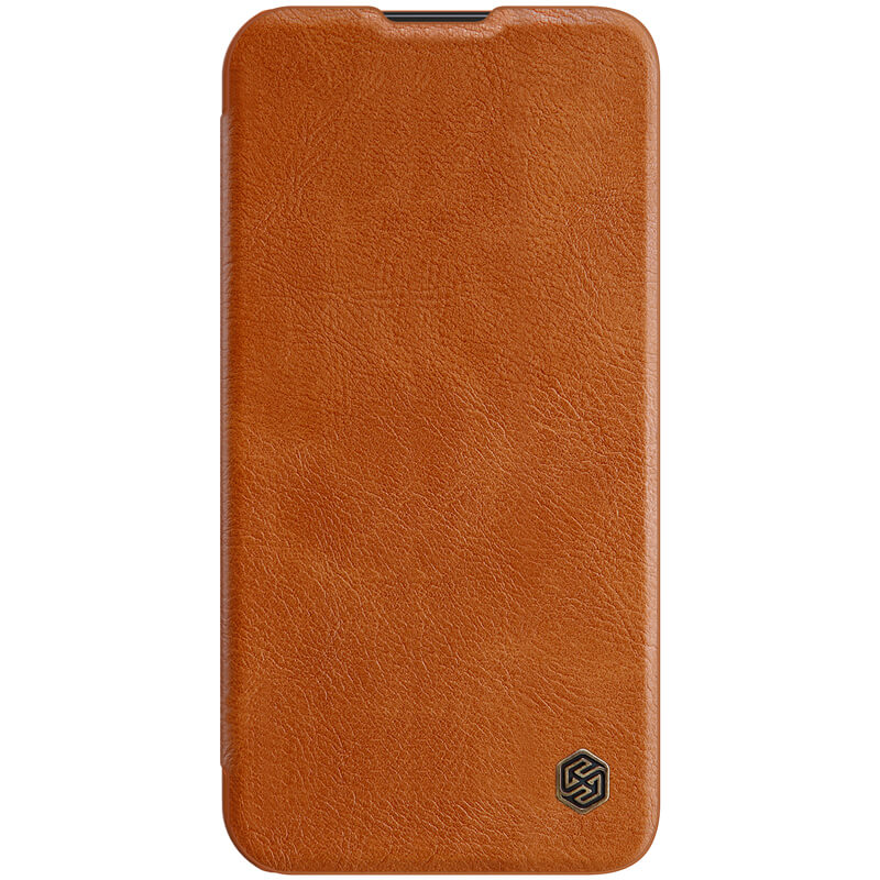 

Кожаный чехол (книжка) Nillkin Qin Pro Camshield для Apple iPhone 13 Pro (6.1") Коричневый