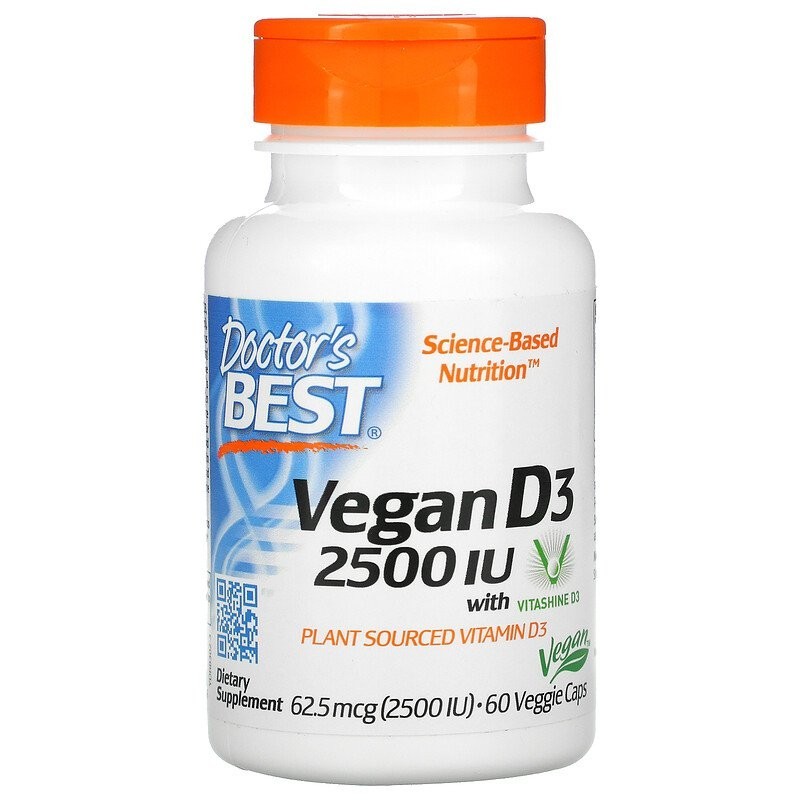 

Витамины Doctor's Best Vegan D3 with Vitashine D3 2500 IU 60 капсул