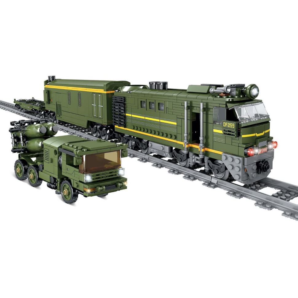 

Конструктор "Поезд DF2159 с рельсами" ZIPP Toys 98252(Green) Военный поезд