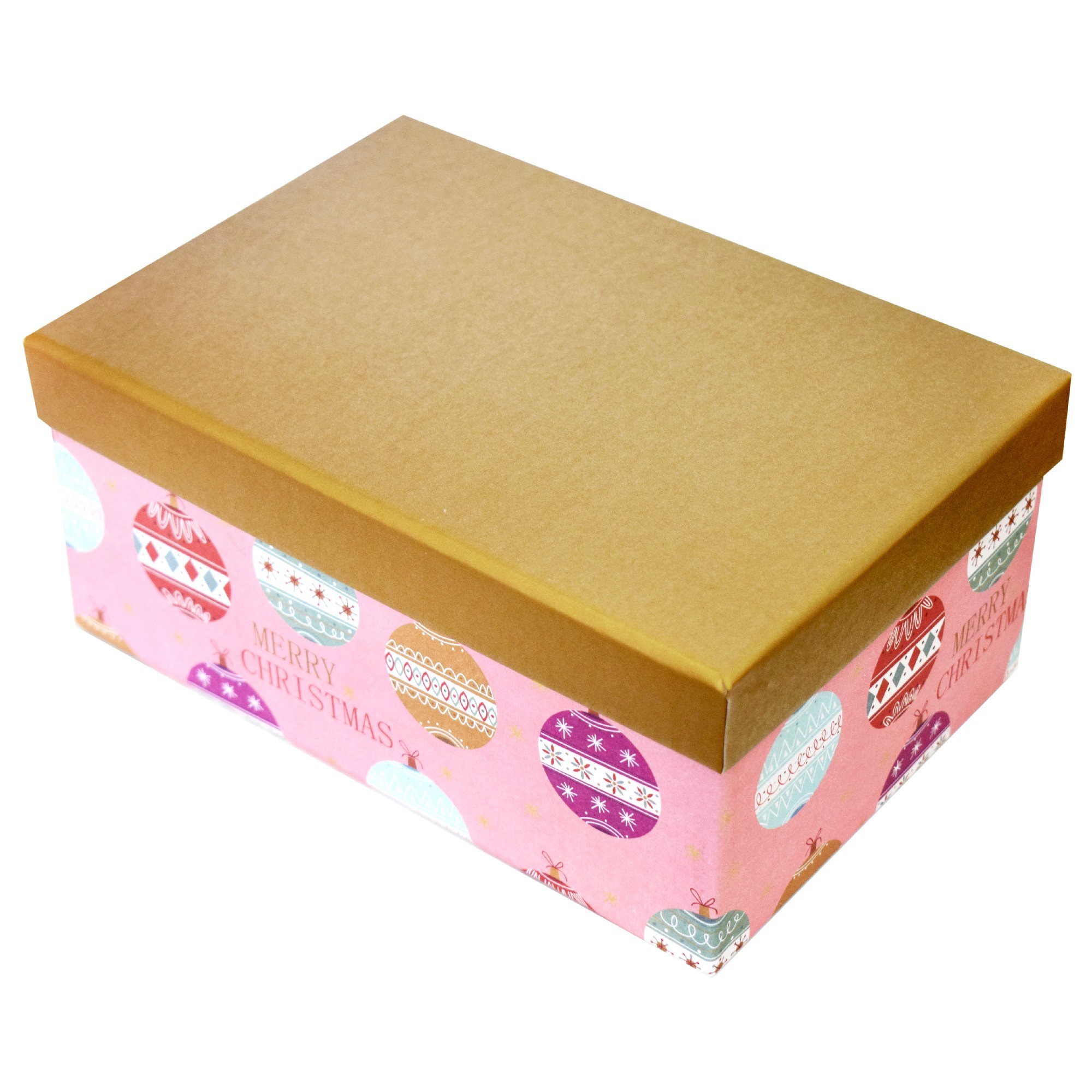 

Коробка подарочная прямоугольная новогодняя розовая 35см*26см*16см