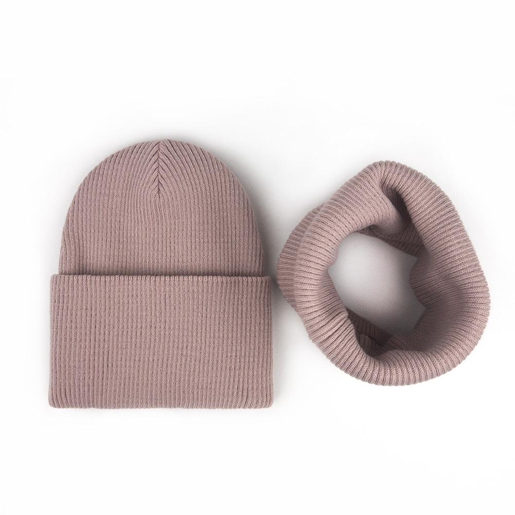 

Зимний Комплект Шапка и Хомут Рубчик + флис ONE SIZE 02087 Пудра Talvi