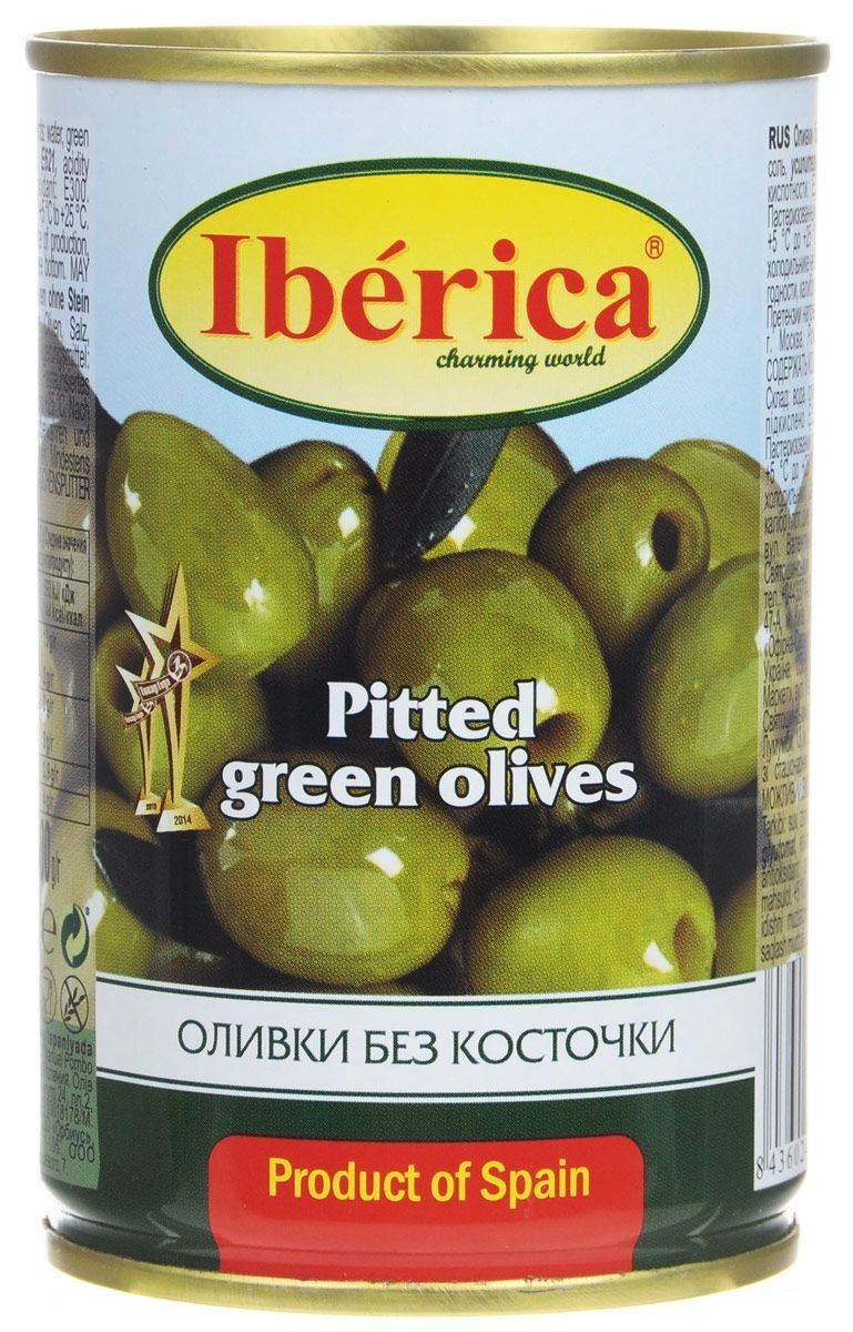 Оливки зеленые без косточки Iberica 420 г – ROZETKA | Купить Оливки ...
