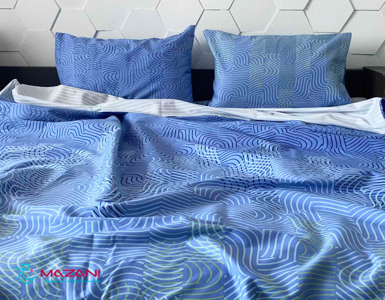 

Постельное белье евро Mazani Лабиринт 50х70 см, 200х220 см, без резинки 240х220 см