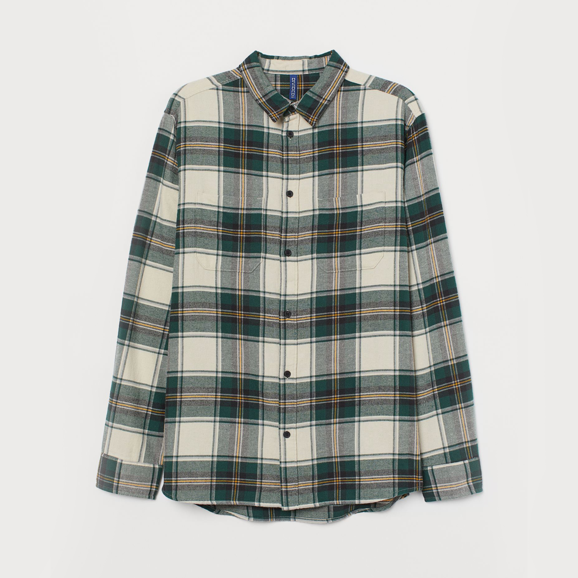 

Рубашка H&M 609-7438402 L Бело-зеленая в клетку