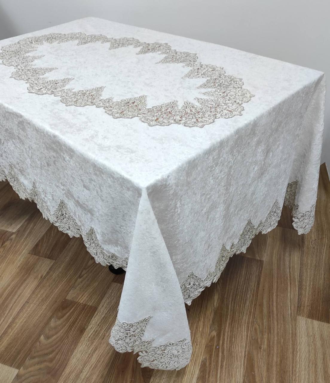 

Скатерть Велюр Acme Tekstil 160x260 Quenn Krem PVS