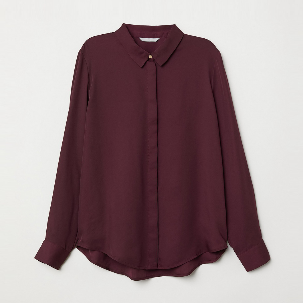 

Рубашка H&M 0688873-8 36 Бордовая (СА2000001624784)