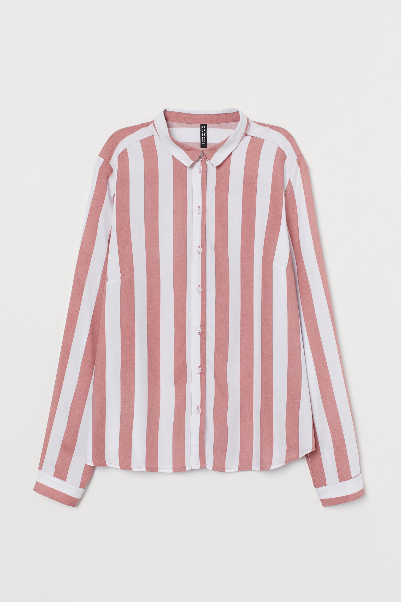 

Рубашка H&M  бело пудровый полоска 1111689389, Рубашка H&M 32 бело пудровый полоска 1111689389