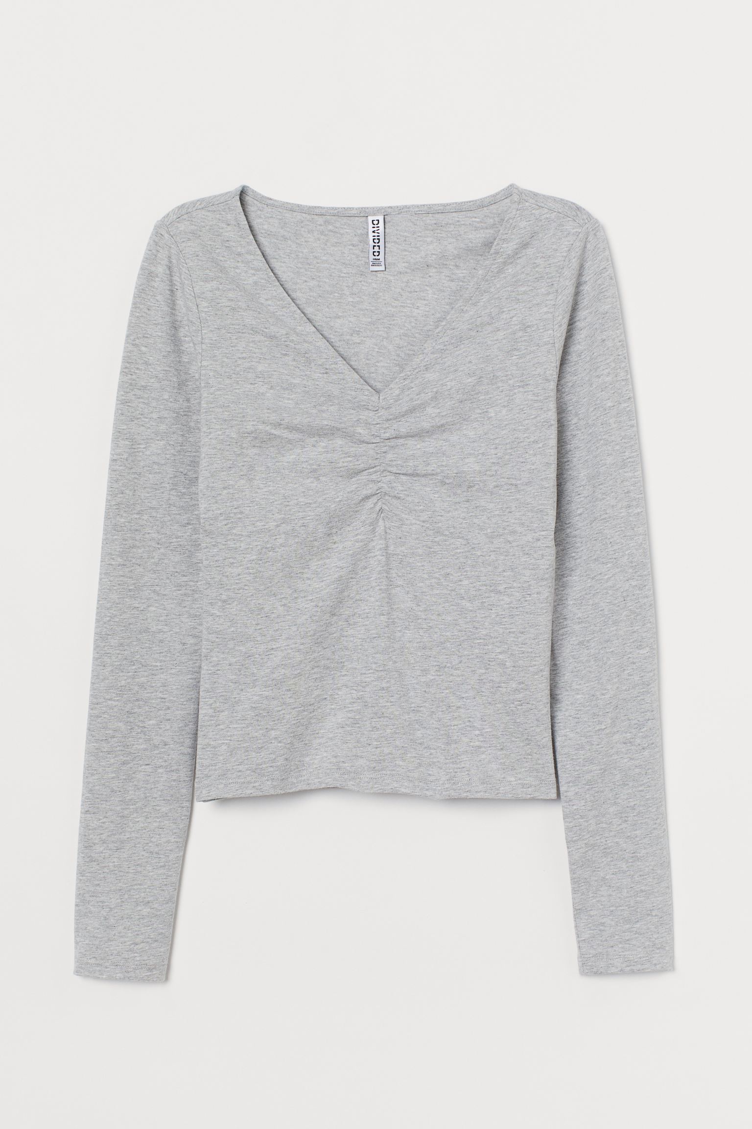 

Лонгслив H&M  серый меланж 1311801673, Лонгслив H&M XL серый меланж 1311801673