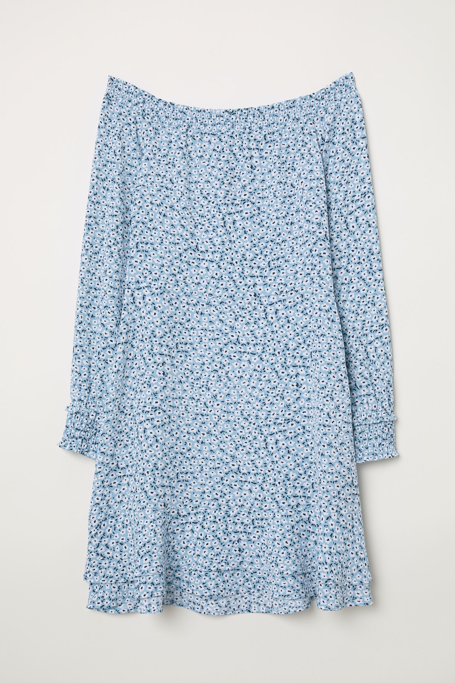 

Платье H&M  голубой цветы 10115839767, Платье H&M 32 голубой цветы 10115839767