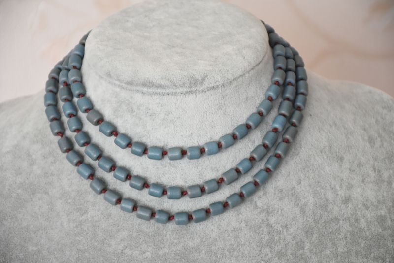 

Намисто з блакитної кераміки Майстерня 110см (P-128)