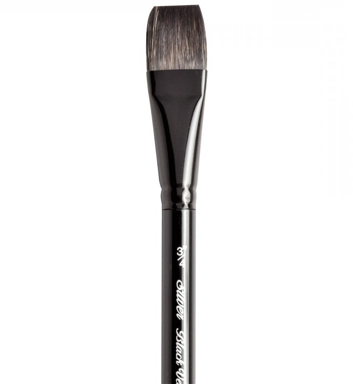 

Кисть SILVER BRUSH BLACK VELVET SQUIRREL & RISSLON BRUSH BS3008S плоска №3/4