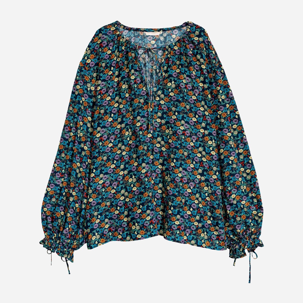 

Блузка H&M 0635579_цветоч  Синяя, Блузка H&M 0635579_цветоч 34 Синяя