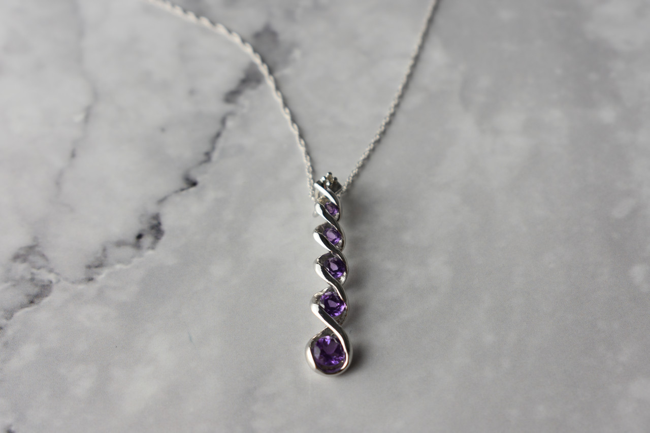 

Цепочка С Кулоном Из Белого Золота С Аметистом Sky Jewelry 3332111