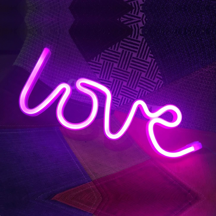 

Неоновый ночник-светильник надпись Love LED для комнаты DTMA