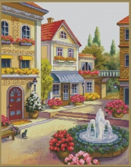 

Набор для вышивания крестиком Magic Cross Stitch В полдень 27 * 36 см (013)