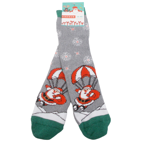 

Женские носки новогодние теплые Krokus 08 36-40 серые