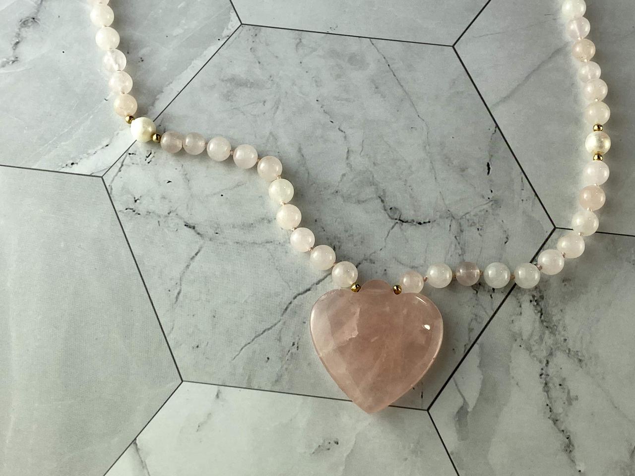 

Золотое Ожерелье С Кварцем Сердце Ангела Sky Jewelry 61112