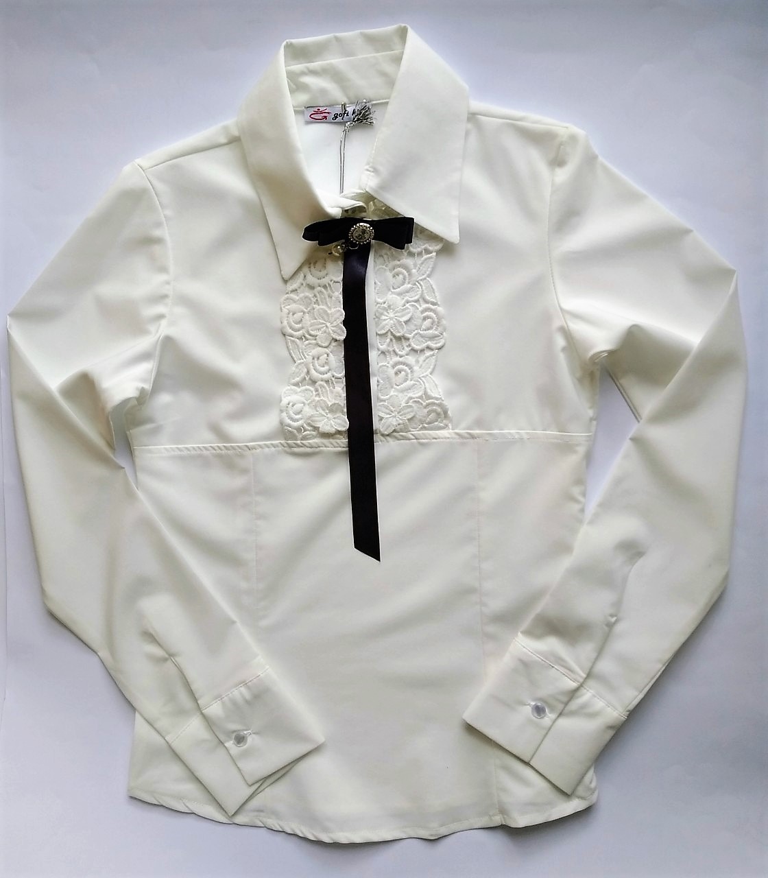 

Блузка Gofi стрейч шифон 128 см Светло-бежевая (4022)