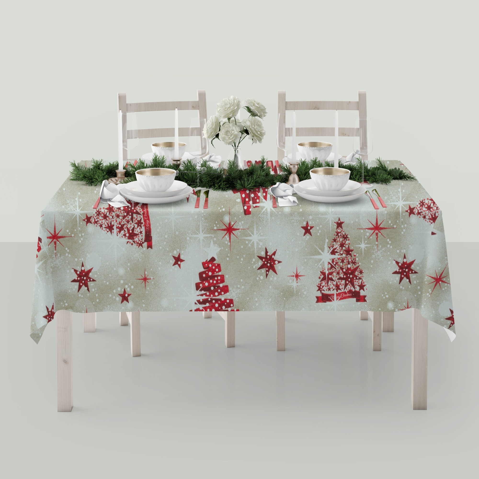 

Скатерть Новогодняя Wassa-Home-Decor 130х220 см Рождественские елочки