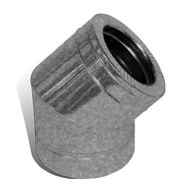 

Колено 45° на дымоход 140/200 мм нерж/оц 1 мм