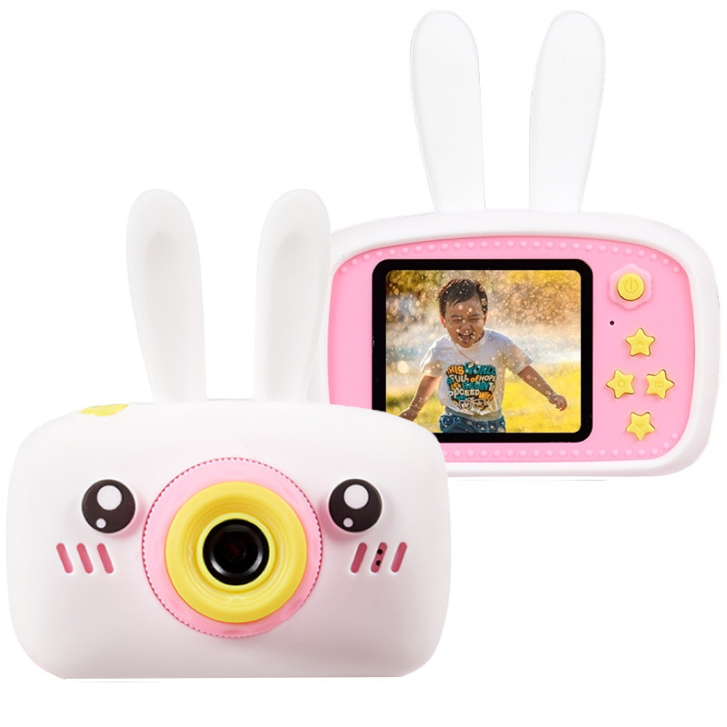 

Цифровой детский фотоаппарат Children fun Camera Зайчик детская фото-видеокамера White