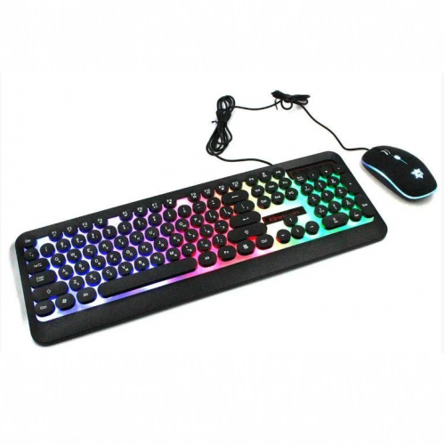 

Комплект проводная клавиатура игровая LED и мышь HK3970 (47498)
