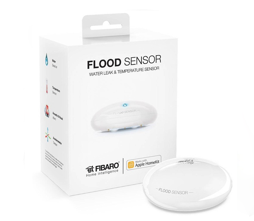 

Датчик протечки воды Fibaro Flood Sensor (Белый) Apple HomeKit