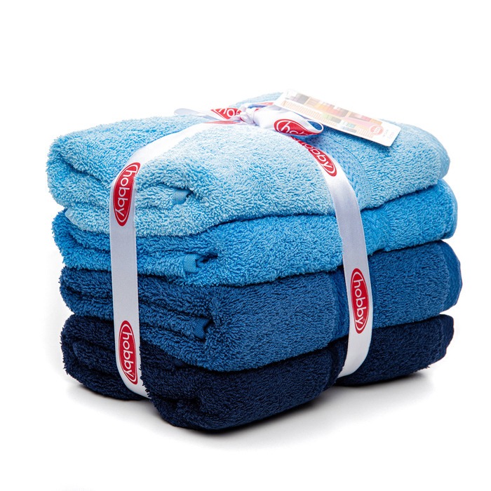 

Набор полотенец синий Hobby Rainbow Mavi 70*140 (4 шт) 8698499303997