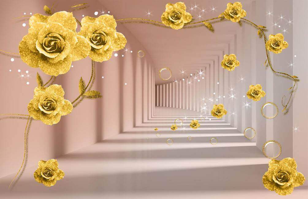 

Фотообои Арт-Обои Золотые розы №41244 Жаккард