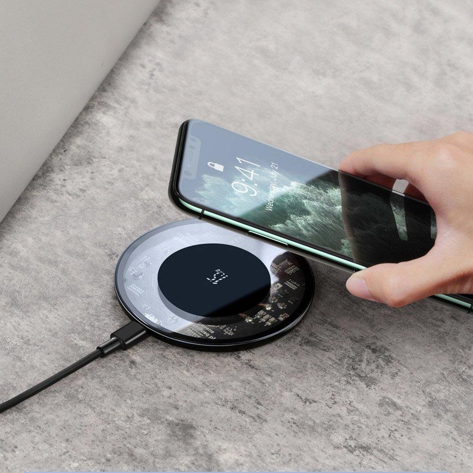 

Беспроводное зарядное устройство Baseus Simple Wireless Charger Qi 15W (Type-C) Transparent (WXJK-BA02)