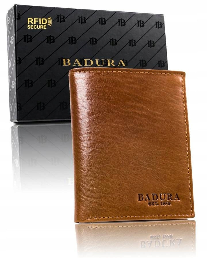 

Мужской кожаный кошелек Badura с RFID 12,5 х 9,5 х 2 - светло-коричневый.