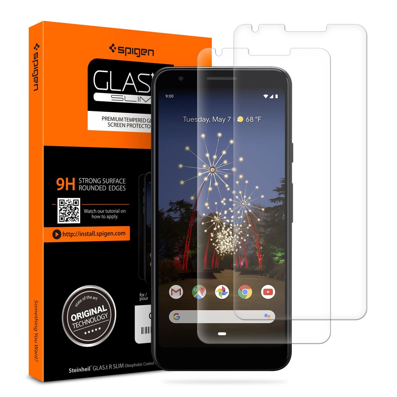 

Защитное стекло Spigen для Google Pixel 3a GLAS.tR SLIM HD, 2 шт