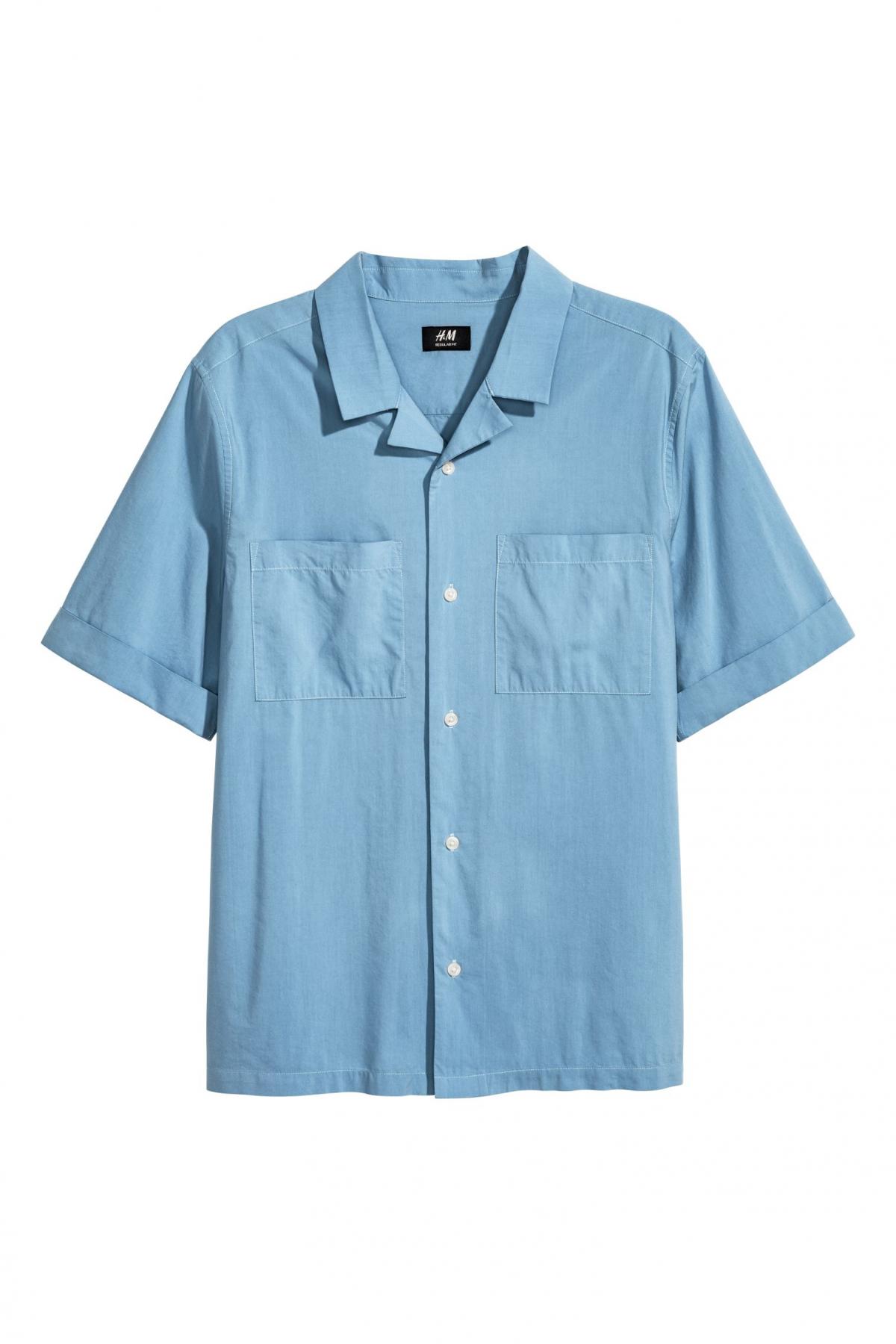 

Рубашка Regular fit H&  Голубая, Рубашка Regular fit H&M m Голубая