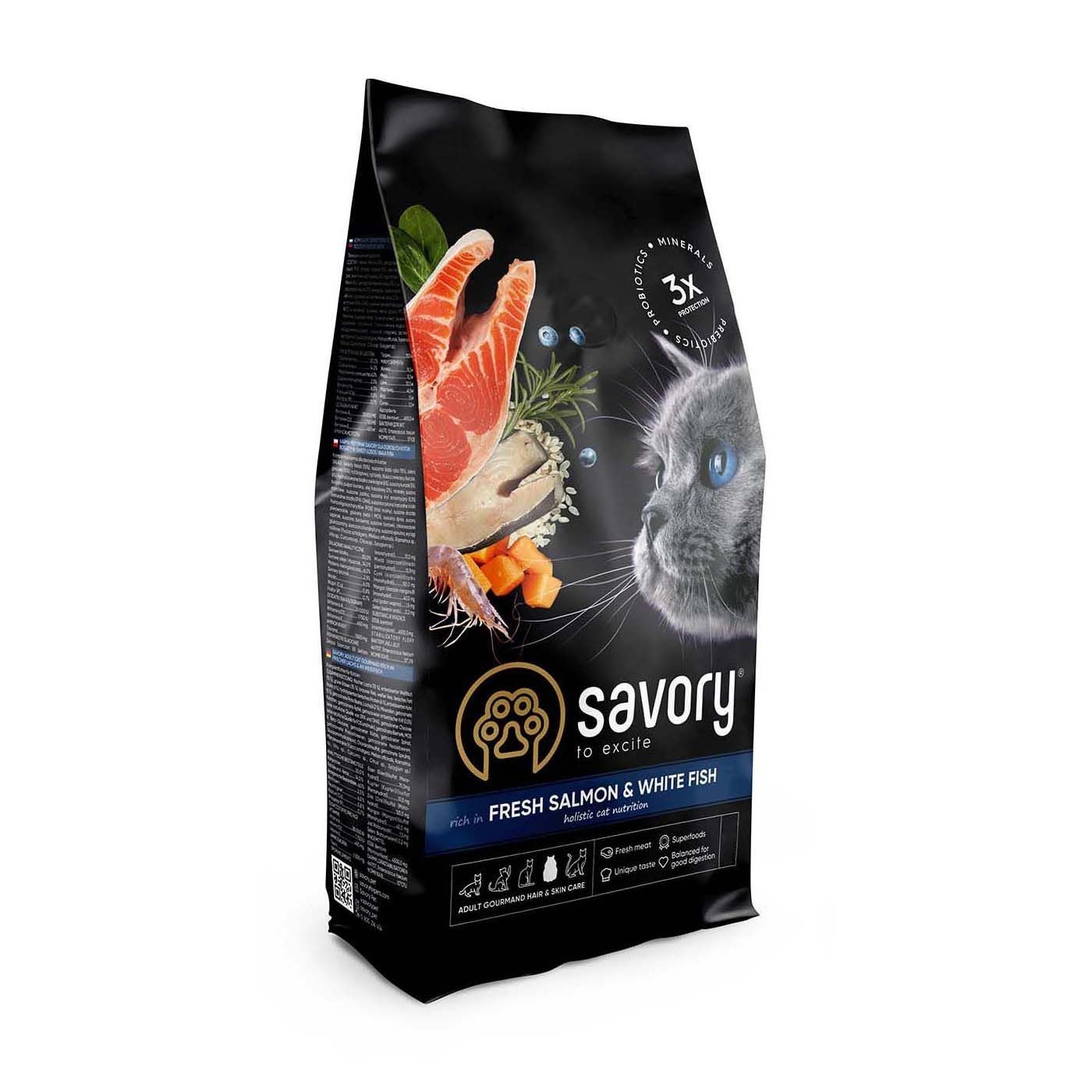 

Сухой корм Savory Fresh Salmon & White Fish для длинношерстных кошек со свежим лососем и белой рыбой 8 кг (30037)