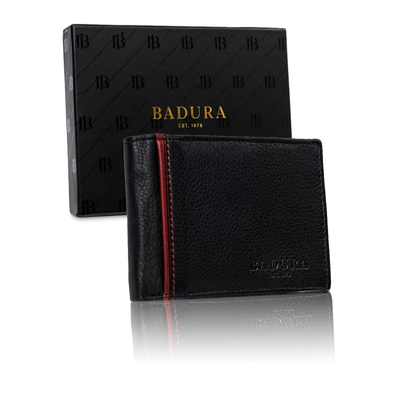

Мужской кожаный кошелек Badura с RFID 8,5 х 11 х 2 (B-N29925-CAW) - черный