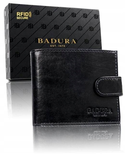 

Мужской кожаный кошелек Badura с RFID 10 х 12 х 2,5 - черный