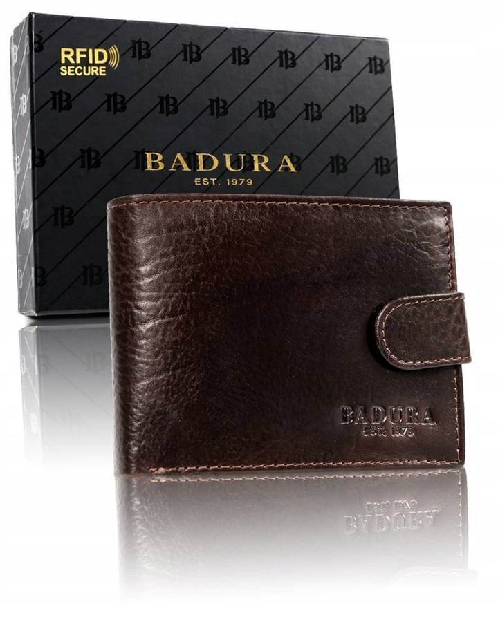 

Мужской кожаный кошелек Badura с RFID 9,5 х 12 х 2,5 - коричневый