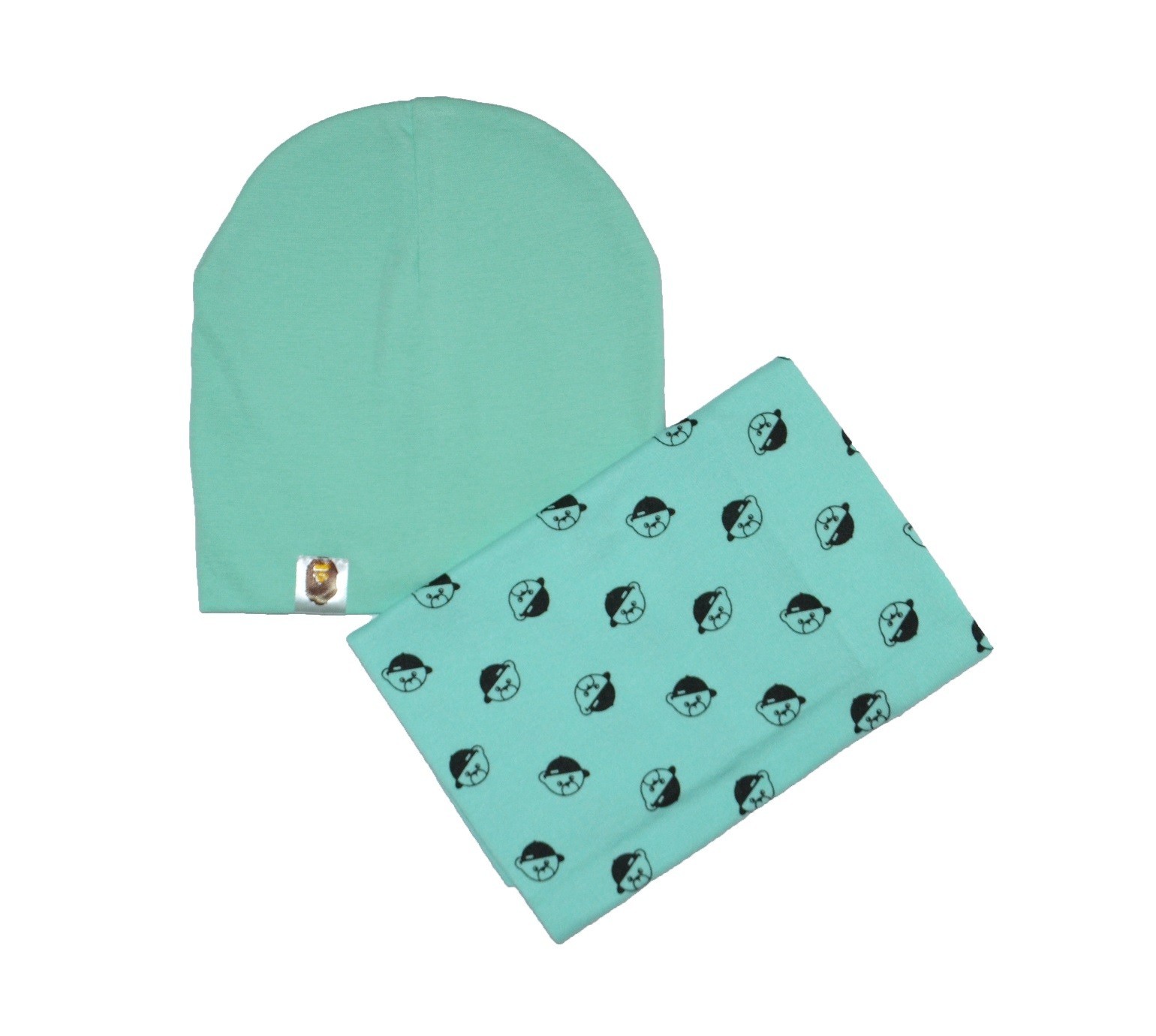 

Комплект Sweet Hats шапка и шарф-снуд мишки бирюзовый 52 см (НУБ-01-304)