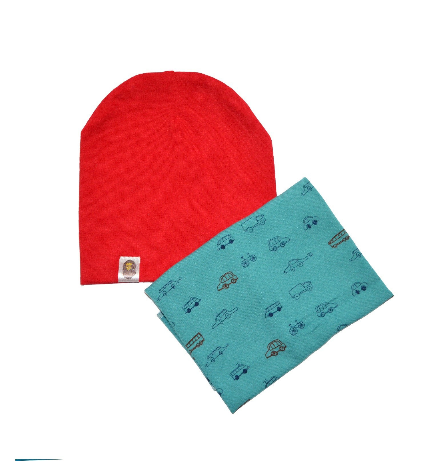 

Комплект Sweet Hats шапка и шарф-труба машинки красно-голубой 52 см (НУБ-01-511)