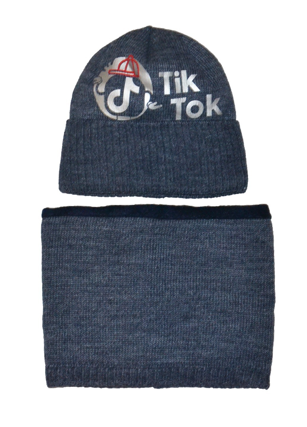 

Комплект (шапка и снуд) Kraft зимний мальчику Tik Tok серо-синий 52 см (NX-157-05)