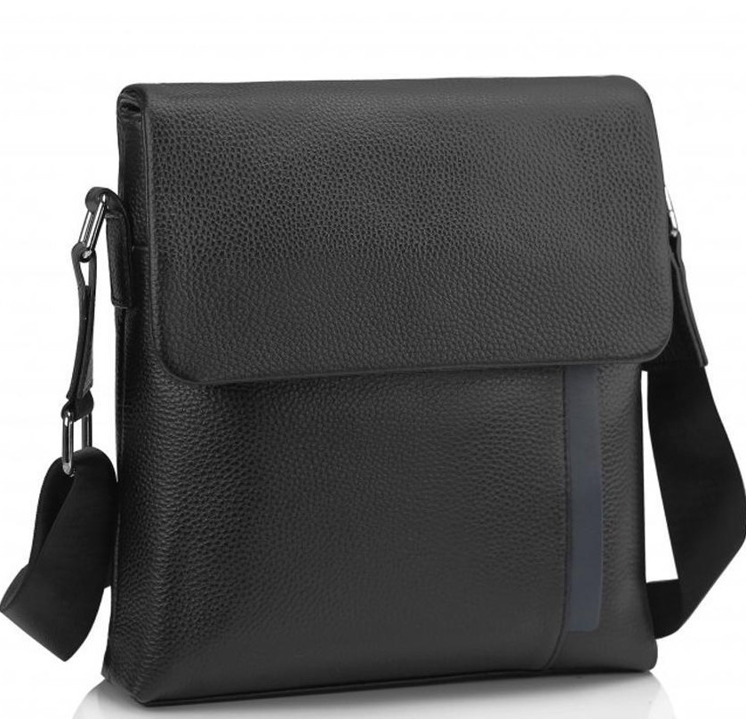 

Мужская кожаная сумка месенджер через плечо Tiding Bag Черный 23 х 25 х 4 см A25F-9913A